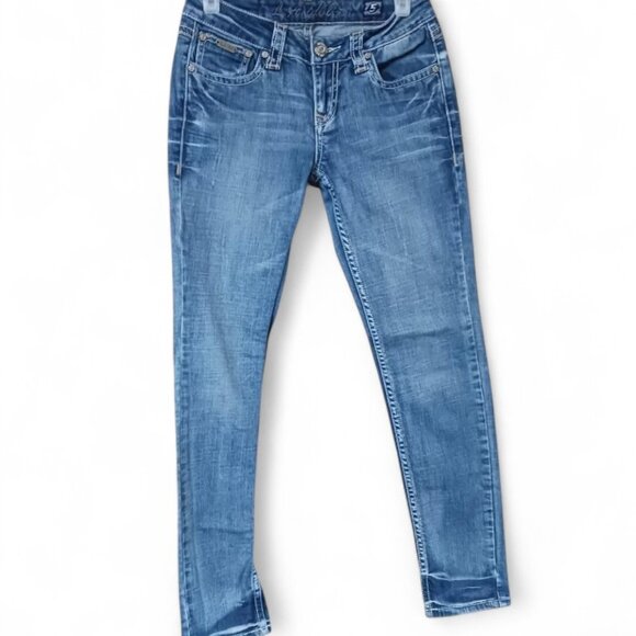 Y2K LA Idol Embroidered Jeans – Western Glam Bling Denim – Size 5 - Picture 2 of 10